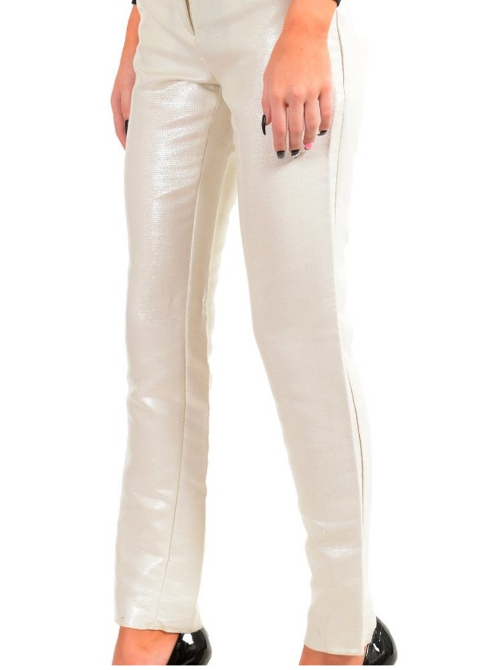 Just Cavalli Cream Sparkle Skinny Pants